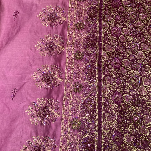 Pink Indian Silk Saree/Sari - Picture 5 of 8